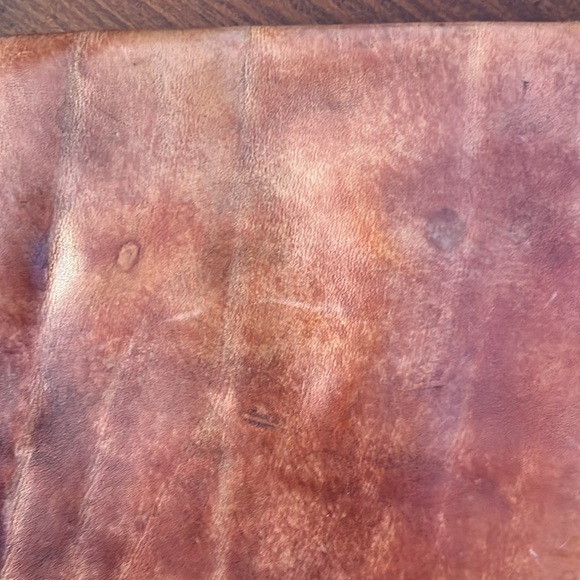 Vintage Hand Tooled Genuine Leather Mini Bag Schooner Maple Leafs - Picture 10 of 11